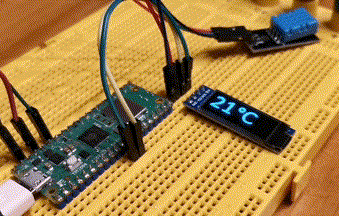 OLED mostrando temperatura y humedad